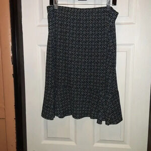 Sag Harbor Geometric Print Pull-On Skirt | Size XL